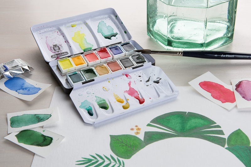 Schmincke - AKADEMIEÂ®AQUARELL Watercolor Compact Color Box, Basic Assortment 12 x 1/2 Pans, 75 112 097, Metal Box, Highly lightfast Colors, fine Artists' Watercolors - Image 5